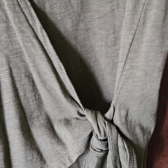 J. Crew Olive Wrap Short Sleeve V-Neck Top - Picture 4 of 4